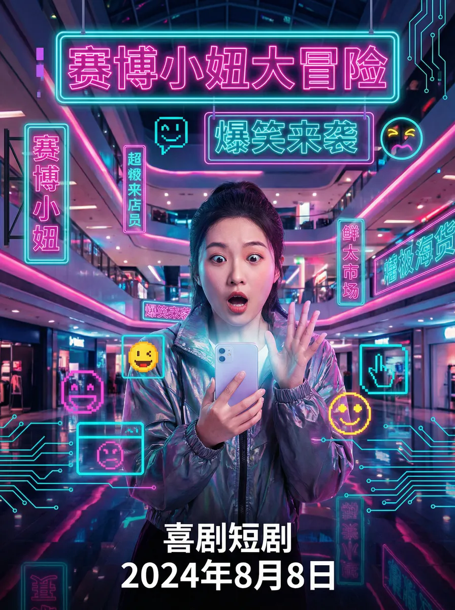 黑暗圣经动画片 搞笑喜剧短剧 - 赛博小妞大冒险海报